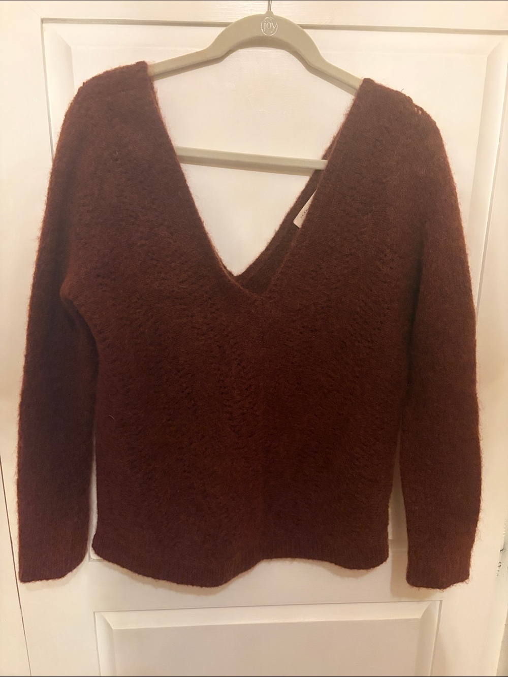 Sezane Mohair Sweater, Maroon, Size S - Picture 2 of 3